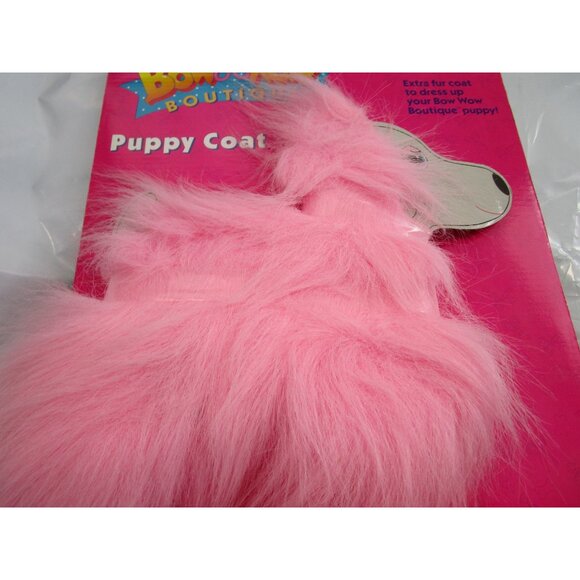 Bow Wow Boutique Puppy Coat Pink Fur Vintage Galoob 1991 New - Picture 2 of 7